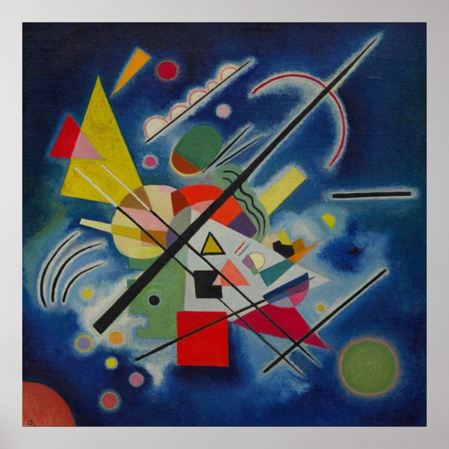 Póster Resumen de pintura azul de Kandinsky (Frente)