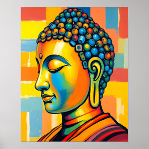 Póster Resumen de pintura contemporánea de Buda digital