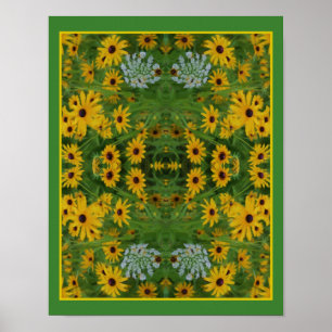 Póster Resumen de pintura de flores de Black Eyed Susan D