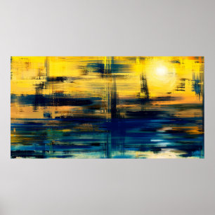 Póster Resumen de pintura de paisajes de arte, ilusión de