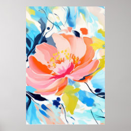 Póster Resumen de pintura de patrones florales