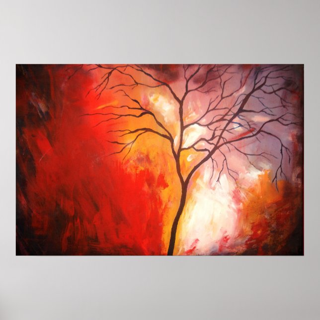 Póster Resumen de pintura de tela de árbol Imprimir (Frente)