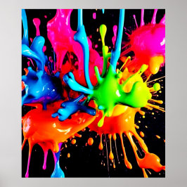 Póster Resumen de salpicaduras coloridas