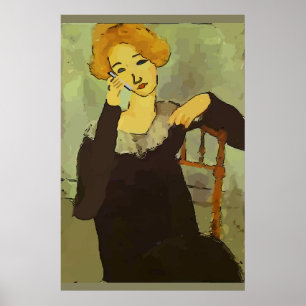 Póster Resumen de teléfono celular de mujer, estilo matis