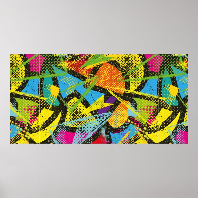 Póster Resumen de un patrón caótico impecable. Fondo de e (Frente)