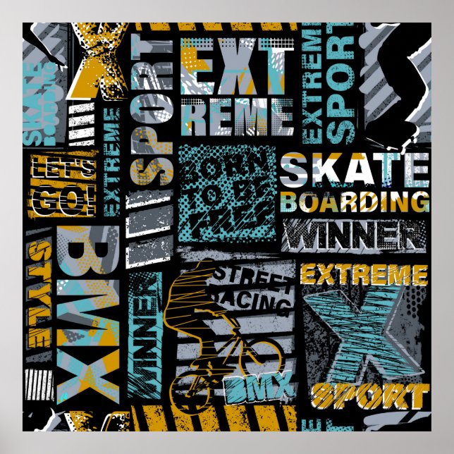 Póster Resumen de un patrón de grunge sin fisuras. Modo d (Frente)