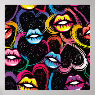 Póster Resumen de un patrón de moda sin fisuras. estilo d