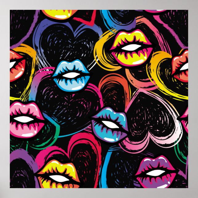 Póster Resumen de un patrón de moda sin fisuras. estilo d (Frente)