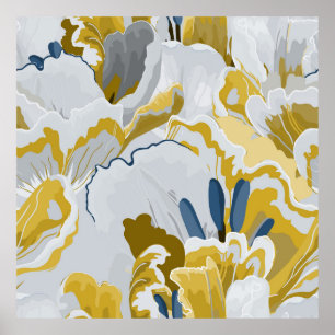 Póster Resumen de un patrón impecable. Gris claro, amaril