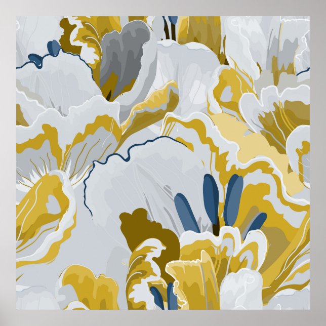 Póster Resumen de un patrón impecable. Gris claro, amaril (Frente)