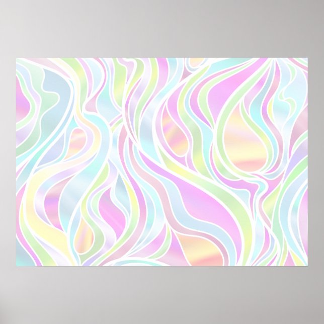 Póster Resumen de vidrio manchado Pastel (Frente)