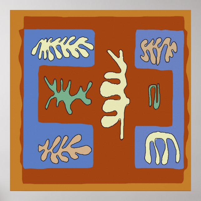 Póster Resumen deja campo marrón (Frente)