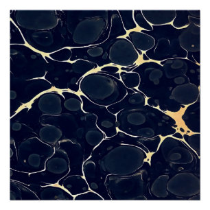 Póster Resumen del arte estilo tinta de alcohol en azul o