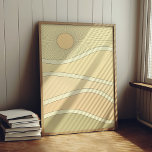 Póster Resumen del atardecer de las montañas retro<br><div class="desc">Un paisaje montañoso abstracto de puesta de sol,  con vibraciones retro y colores sepia vintage.</div>