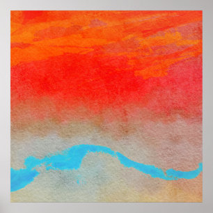 Póster Resumen del atardecer oceánico