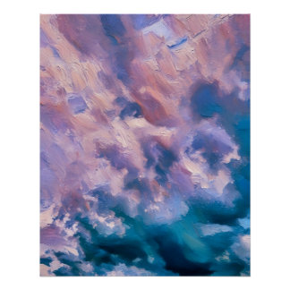 Póster Resumen del cielo pastel al estilo impresionista