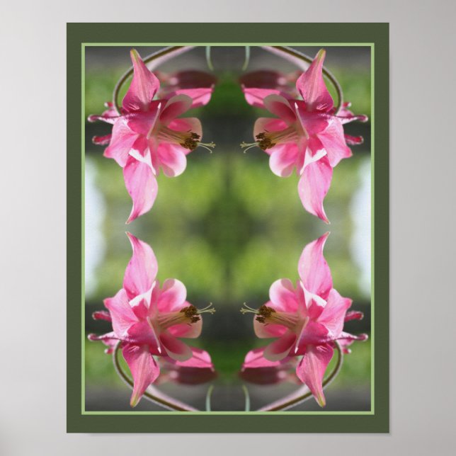 Póster Resumen del cierre de la flor de columna rosa (Frente)