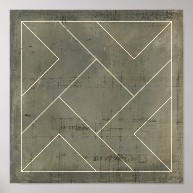 Póster Resumen del diseño azul con formas geométricas (Frente)