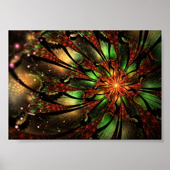 Póster Resumen del diseño de flor fractal. (Frente)
