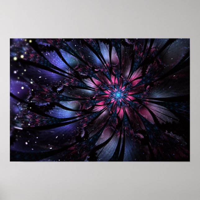 Póster Resumen del diseño de flor fractal. (Frente)