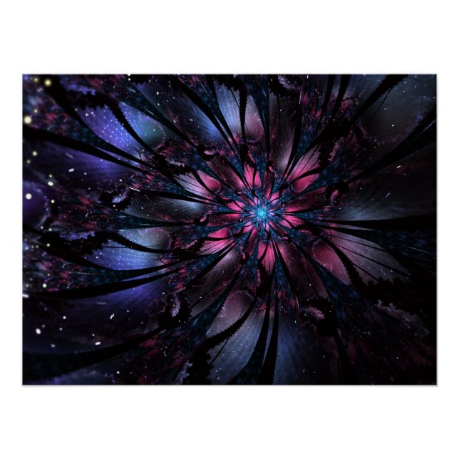 Póster Resumen del diseño de flor fractal. (Anverso)