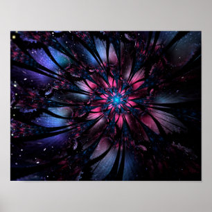 Póster Resumen del diseño de flor fractal.