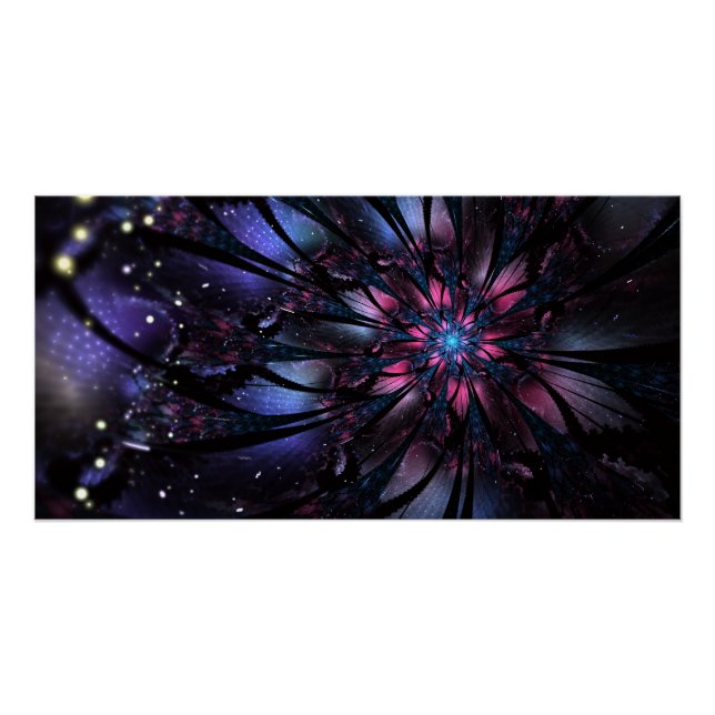 Póster Resumen del diseño de flor fractal. (Anverso)