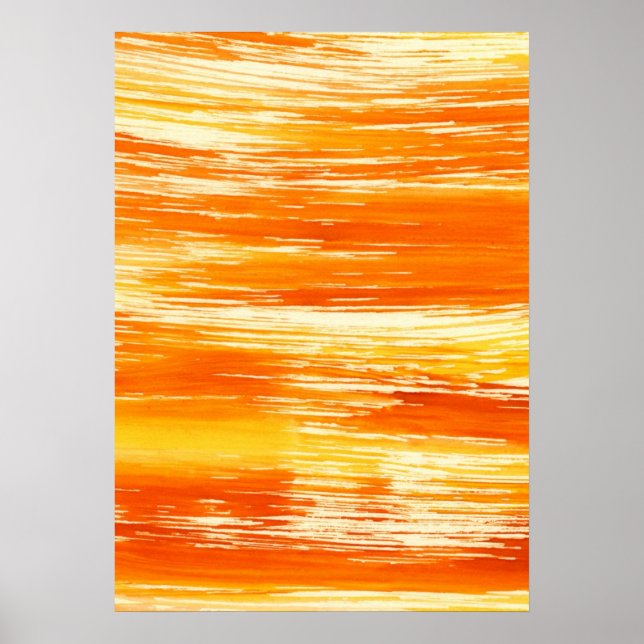 Póster Resumen del fondo amarillo de la acuarela (Frente)