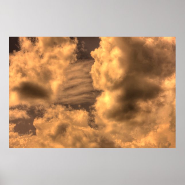 Póster Resumen del fondo de la nube de sepia abstracto, a (Frente)
