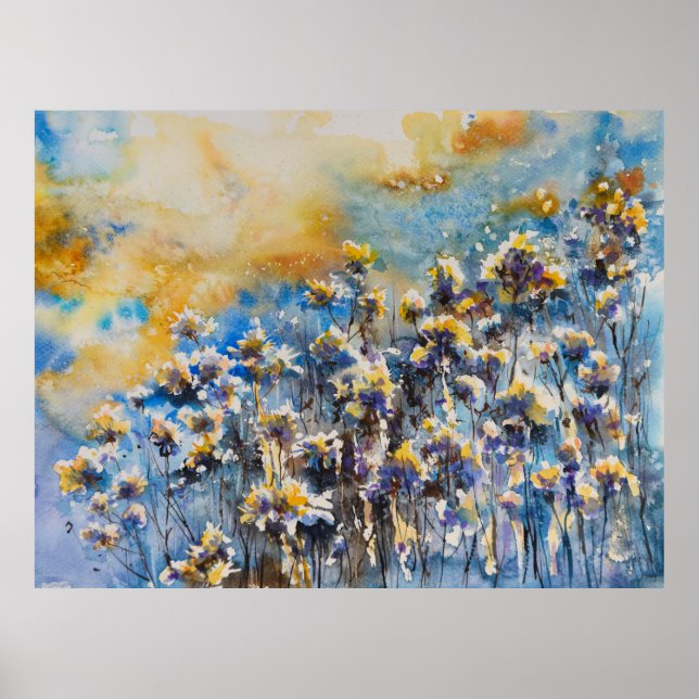 Póster Resumen del fondo natural con motivos florales.Pic (Frente)