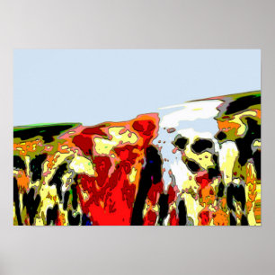 Póster Resumen del mar de colores de "derrame de petróleo