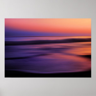 Póster Resumen del océano atardecer de la costa oeste