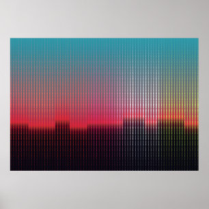 Póster Resumen del paisaje urbano digital de escuadrón co