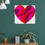 Póster Resumen del patrón de giro rojo y rosa negrita del<br><div class="desc">Añada un toque artístico audaz a cualquier espacio con este poster abstracto del corazón. Con vibrantes bañeras en tonos rojos, rosados y burdeos, este llamativo diseño aporta una estética retro de los años 70 con un toque moderno. Perfecto para decoración casera, oficinas, dormitorios o espacios creativos, este poster de alta...</div>