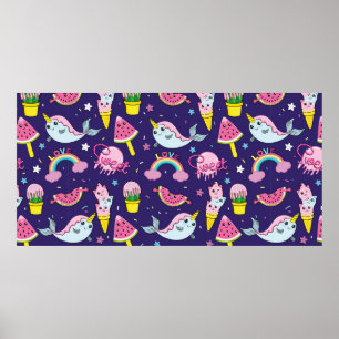 Póster Resumen del patrón de helados sin soldadura. Venti