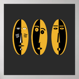 Póster Resumen del patrón de máscaras modernas