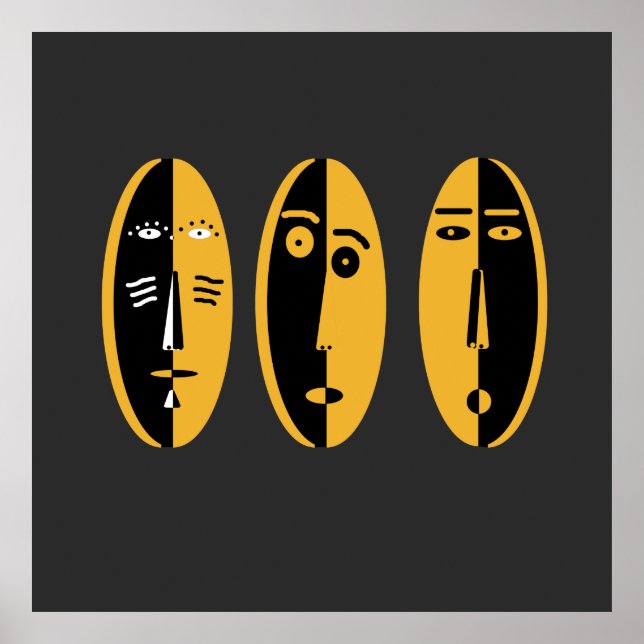 Póster Resumen del patrón de máscaras modernas (Frente)