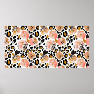 Póster Resumen del patrón floral sin costura: flores con 