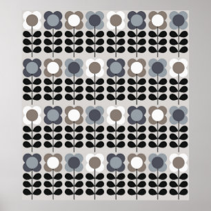 Póster Resumen del patrón floral sin costuras. Estilo nór