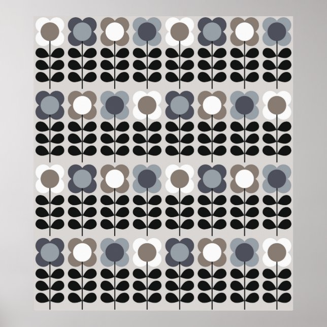 Póster Resumen del patrón floral sin costuras. Estilo nór (Frente)