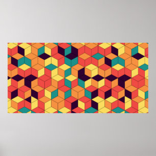 Póster Resumen del patrón geométrico sin costuras de los