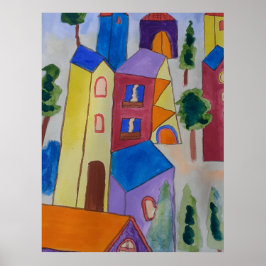 Póster Resumen del pueblo de verano