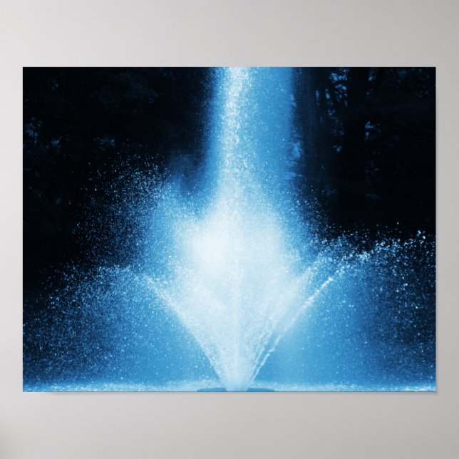 Póster Resumen del spray de la fuente de agua azul (Frente)