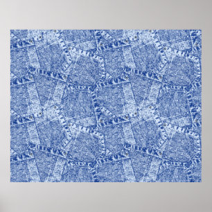 Póster Resumen Denim Pockets Parchwork Seamless Pattern