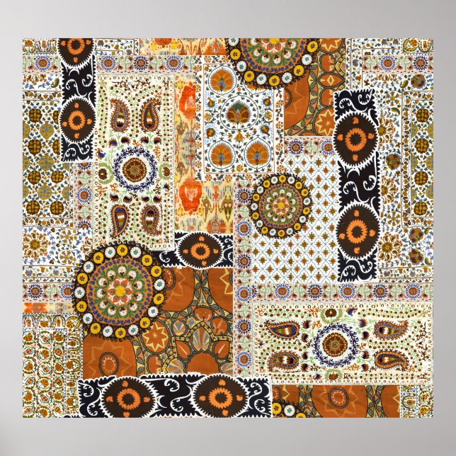 Póster Resumen digital étnico: Patrón sin foco (Frente)