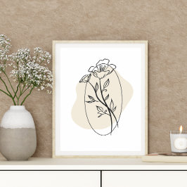 Póster Resumen Diseño Estilo Boho Mínimo Flores Florales