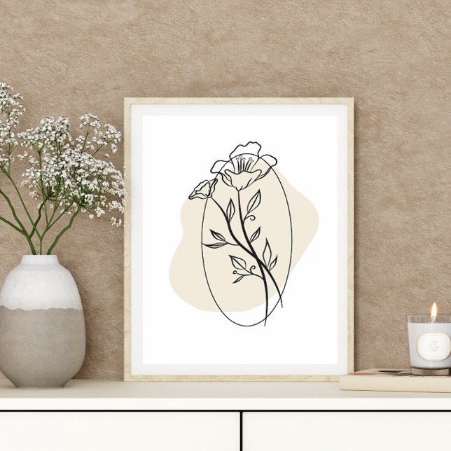 Póster Resumen Diseño Estilo Boho Mínimo Flores Florales (Subido por el creador)