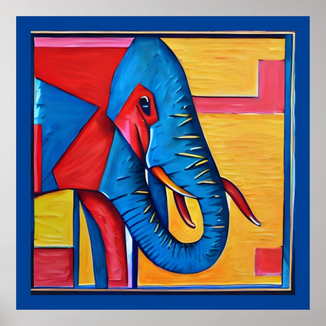 Póster Resumen divertido Artsy Little Elephant (Frente)