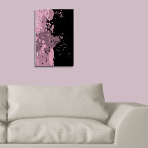 Póster Resumen divertido salpicadura de pintura rosa y ne