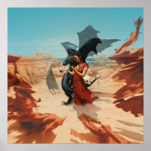Póster Resumen Dragon Skull Witchy AI Art Mateo Valor (Frente)